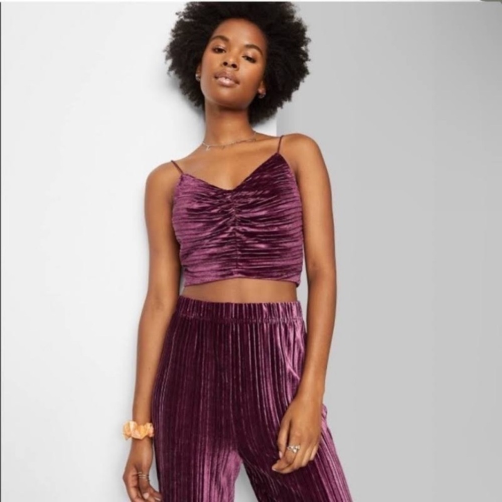 NWT Wild Fable Purple Velvet Crop